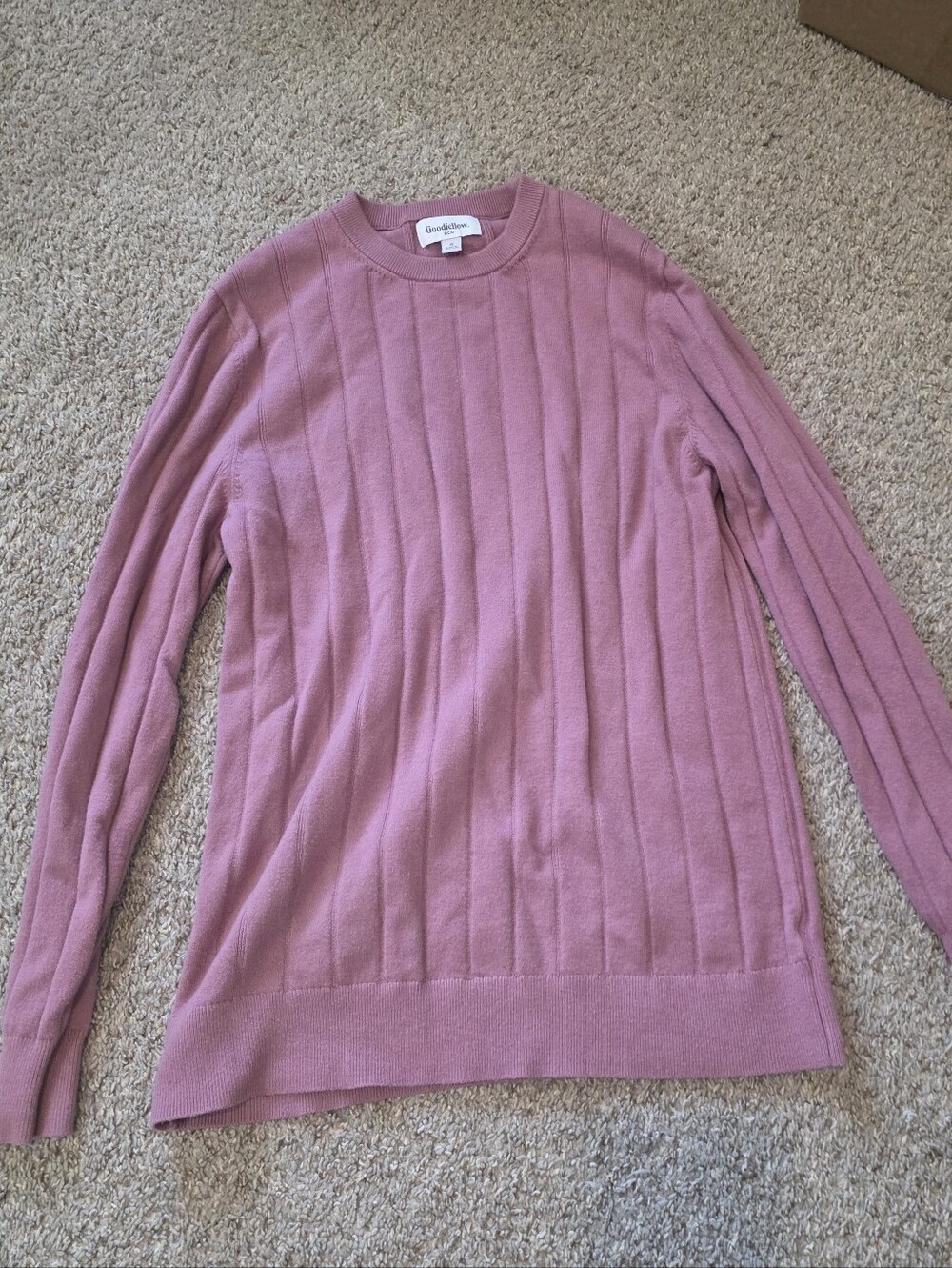 Goodfellow & Co Pink Ribbed Crewneck Sweater